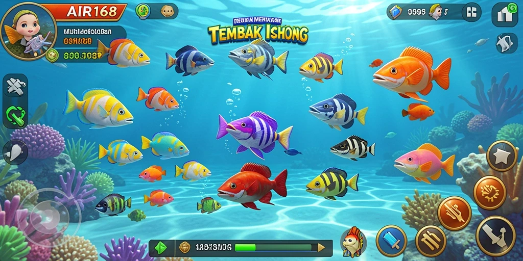 Tampilan menarik dari gameplay AIR168 saat menangkap ikan.
