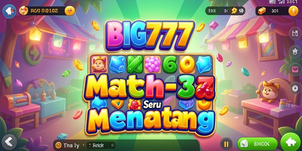 Gameplay Match-3 yang mengasyikkan dan penuh warna.