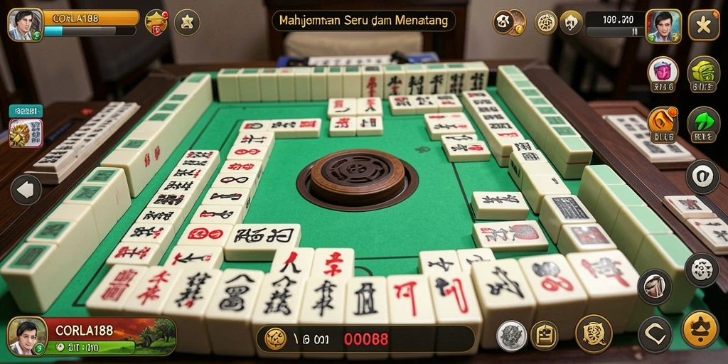 Tampilan gameplay menarik dari CORLA188 saat bermain Mahjong.