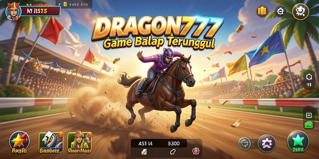 Screenshot gameplay DRAGON777 dengan aksi balap yang seru.