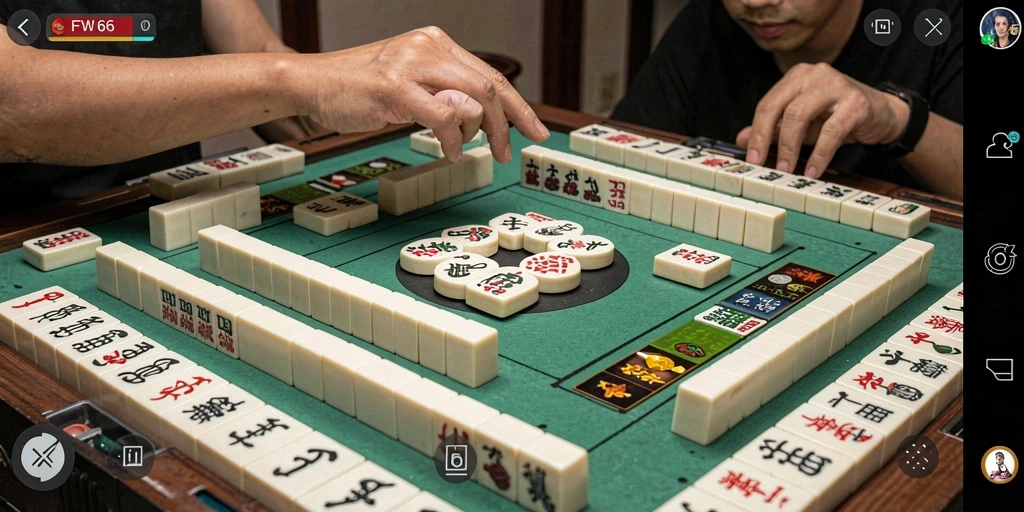 Tampilan gameplay seru dari FW66 dengan desain Mahjong yang menarik.
