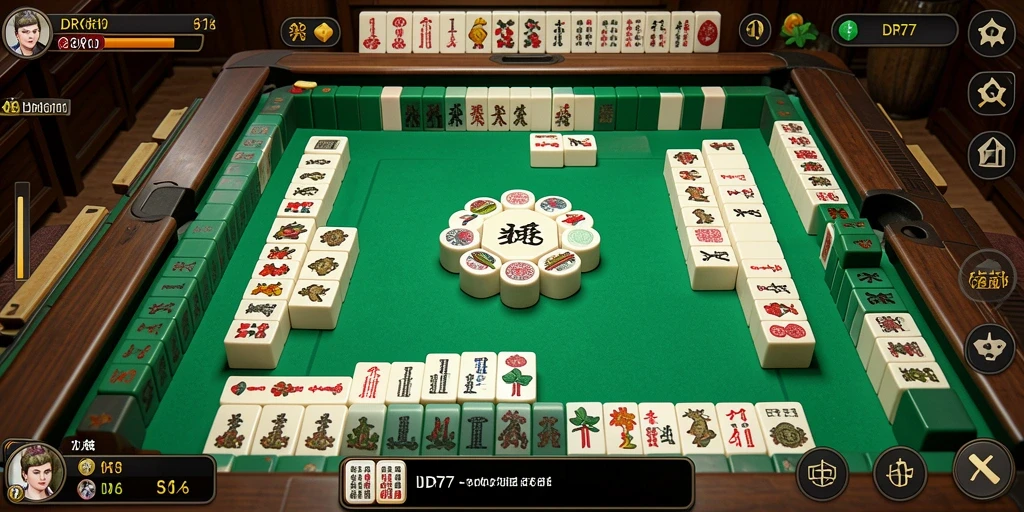Tampilan gameplay IDR77 yang seru dengan ubin Mahjong berwarna-warni.