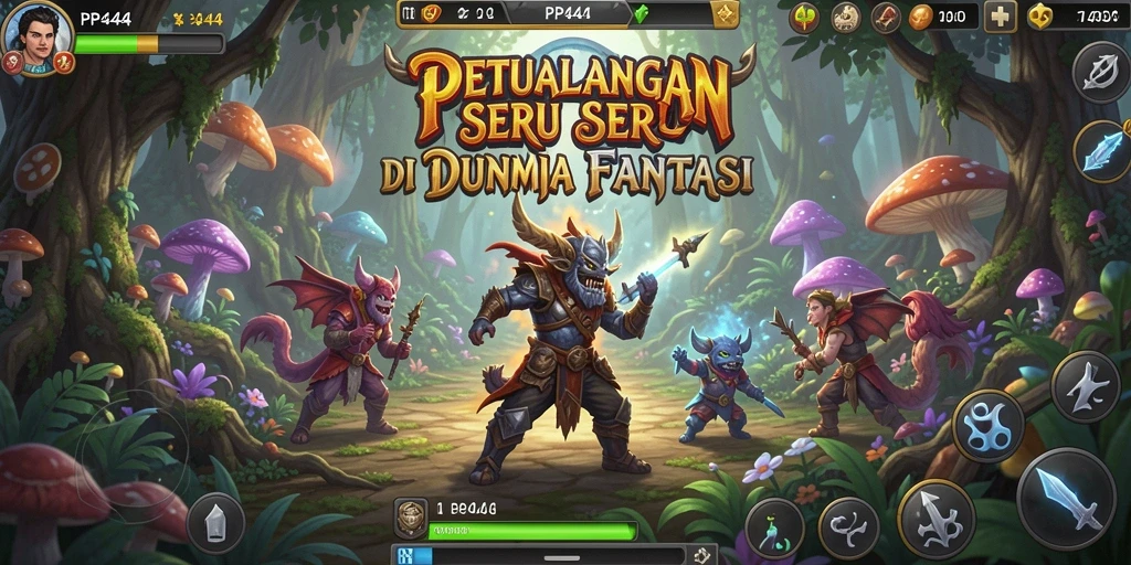 Screenshot utama PP444 menampilkan karakter utama dalam aksi petualangan yang mendebarkan.