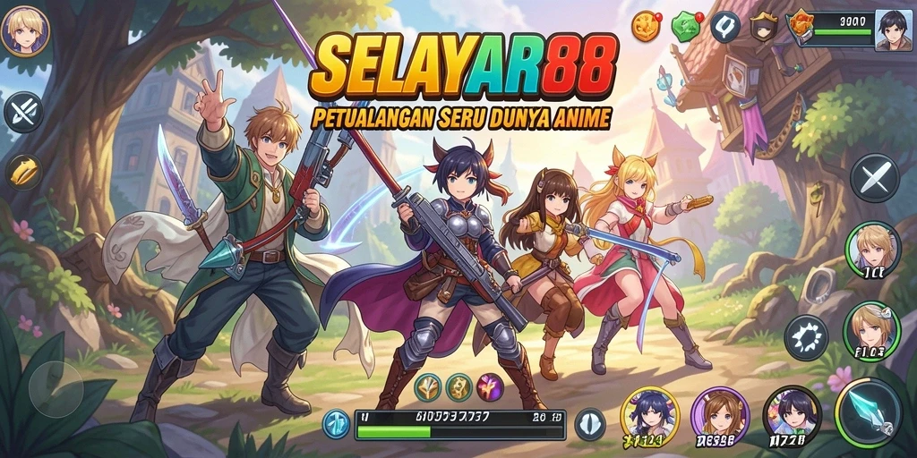 Screenshot menampilkan aksi seru dalam permainan Anime