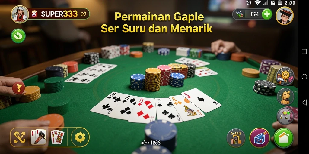 Tampilan gameplay yang menarik dalam SUPER33 dengan kartu Gaple.