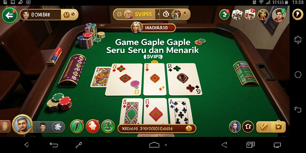 Tampilan gameplay menarik dengan suasana permainan Gaple yang seru.